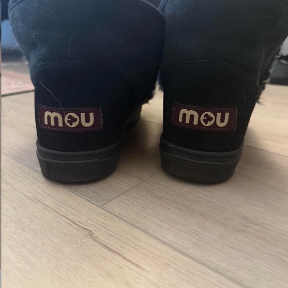 Mou Black Ankle Boots with Multicolor Stitching - Picture 2 of 3